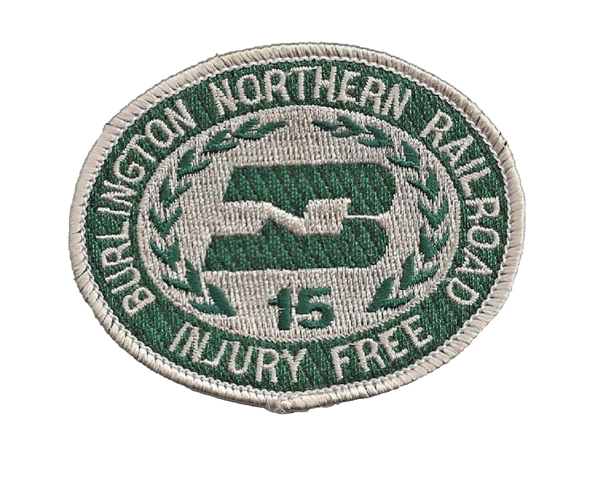 Burlington Northern Railroad Issued 15 Year Injury Free Employee Uniform Patch