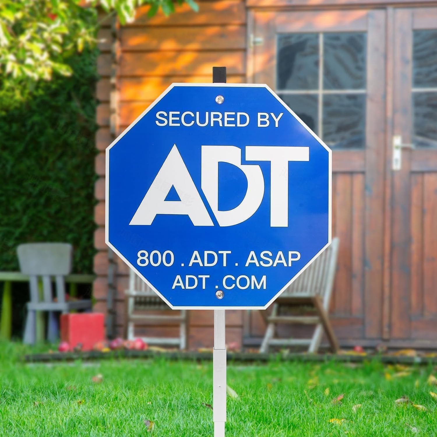 ADT Security Signs(28In All Aluminum), Metal Yard Sign with Stake,Heavy Duty Wea