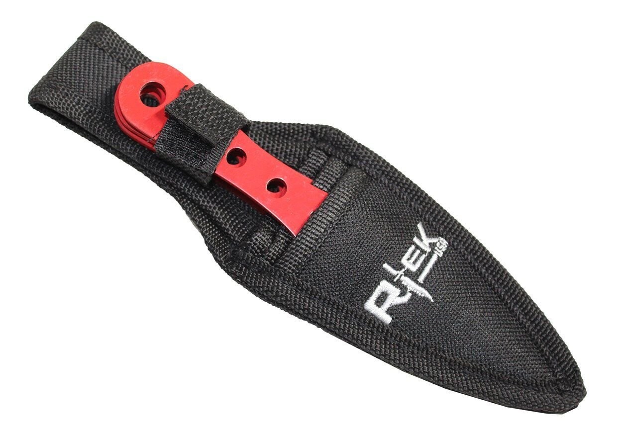 3 PC Tactical 6.5″ Throwing Knife Set Metal Kunai Hunter Set Target Knives Red
