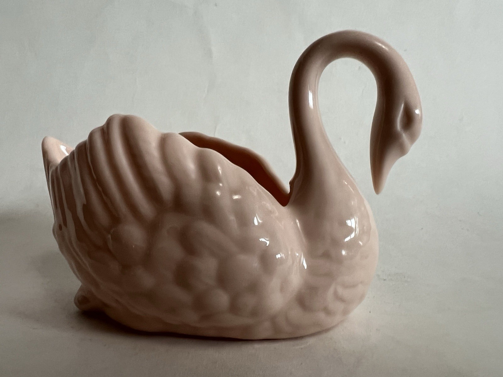 Vintage Lenox Pink Porcelain Decorative Swan Trinket Dish ”blue mark” 4.5″