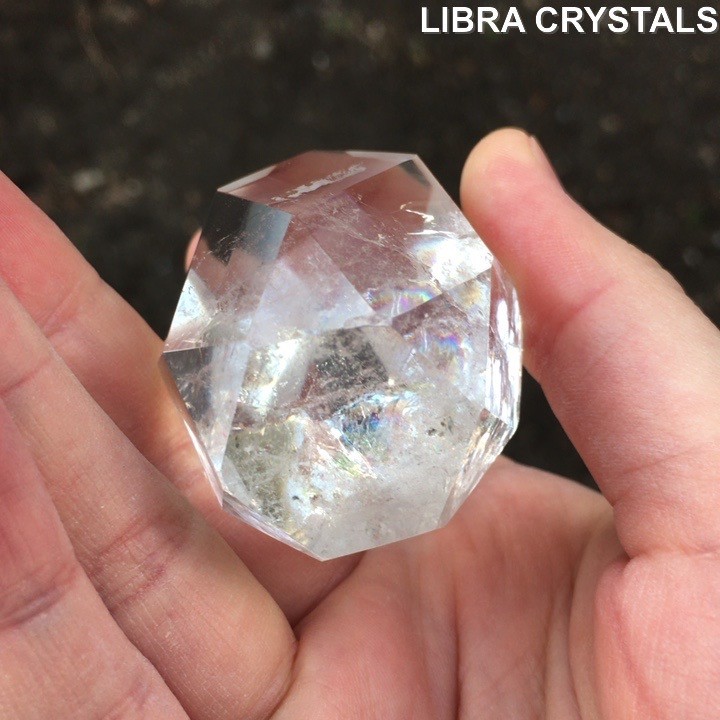 Faceted Clear Quartz Crystal Point Polished Gem Cut Quartz Freeform Generator