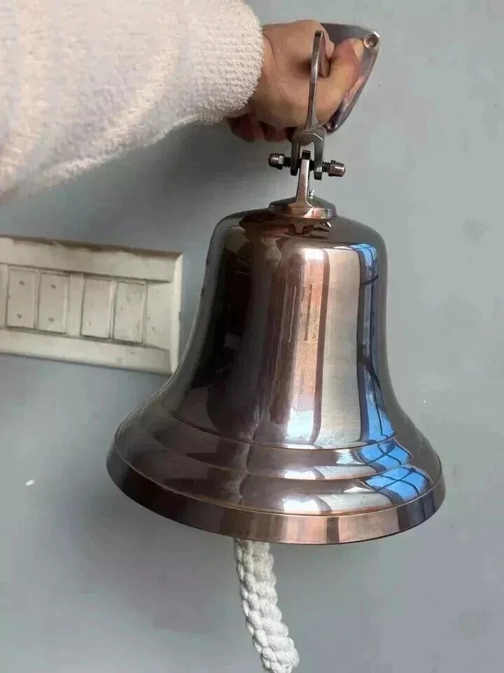 Brown 11″ Large Nautical Solid Brass Ship’s Boat Bell Marine Maritime Wall Decor