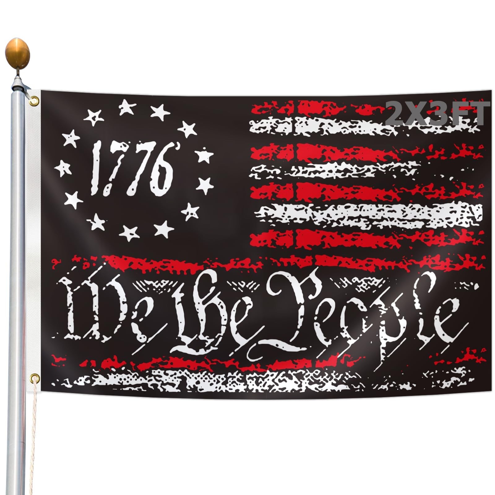 We The People 1776 Flag 2x3FT 3 Ply Double Sided Flags 13 Star American Rebel…