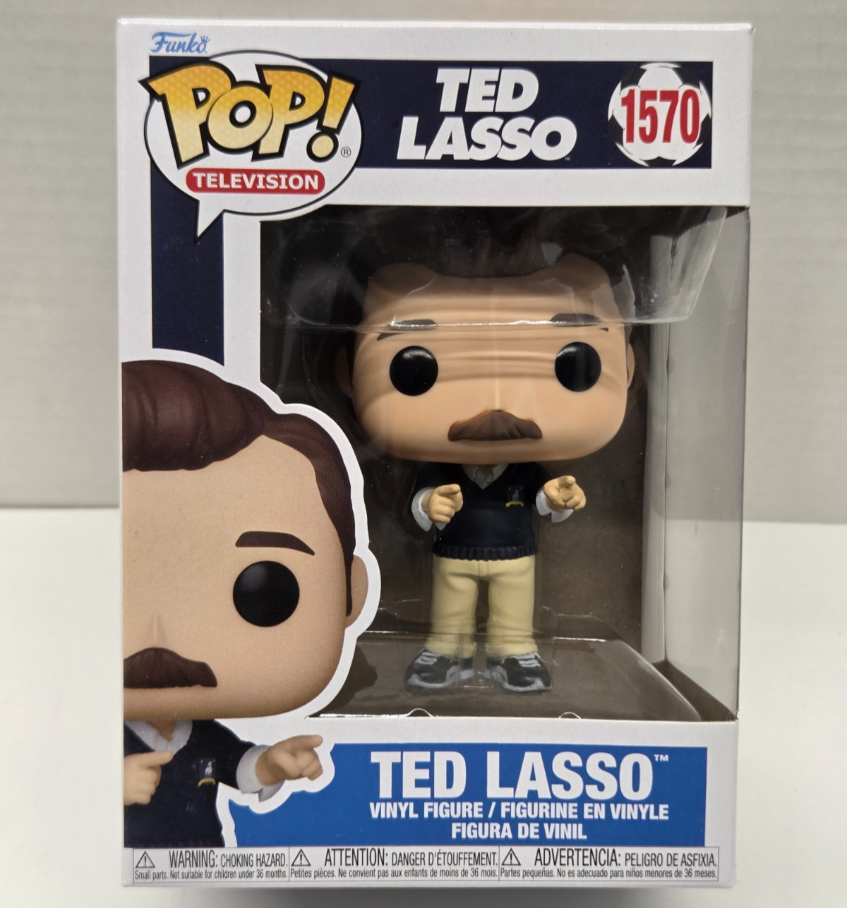 Ted pointing TED LASSO Funko POP TV # 1570 Collectible Vinyl Figure NEW BOX WEAR