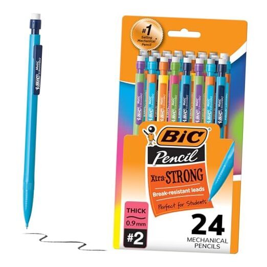 Xtra-Strong Thick Lead Mechanical Pencil, With 24 Count (Pack of 1) 0.9mm
