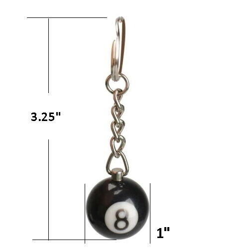 1x Billiards Table Pool Ball Keychain Cool Player Gift – Choose Numbers 1-15