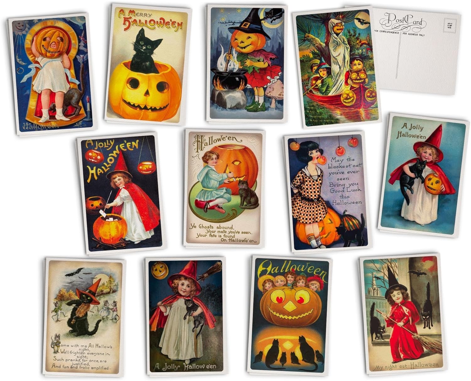 Antique Children’S Halloween Post Cards – 24 Vintage Halloween Postcards – 12 As