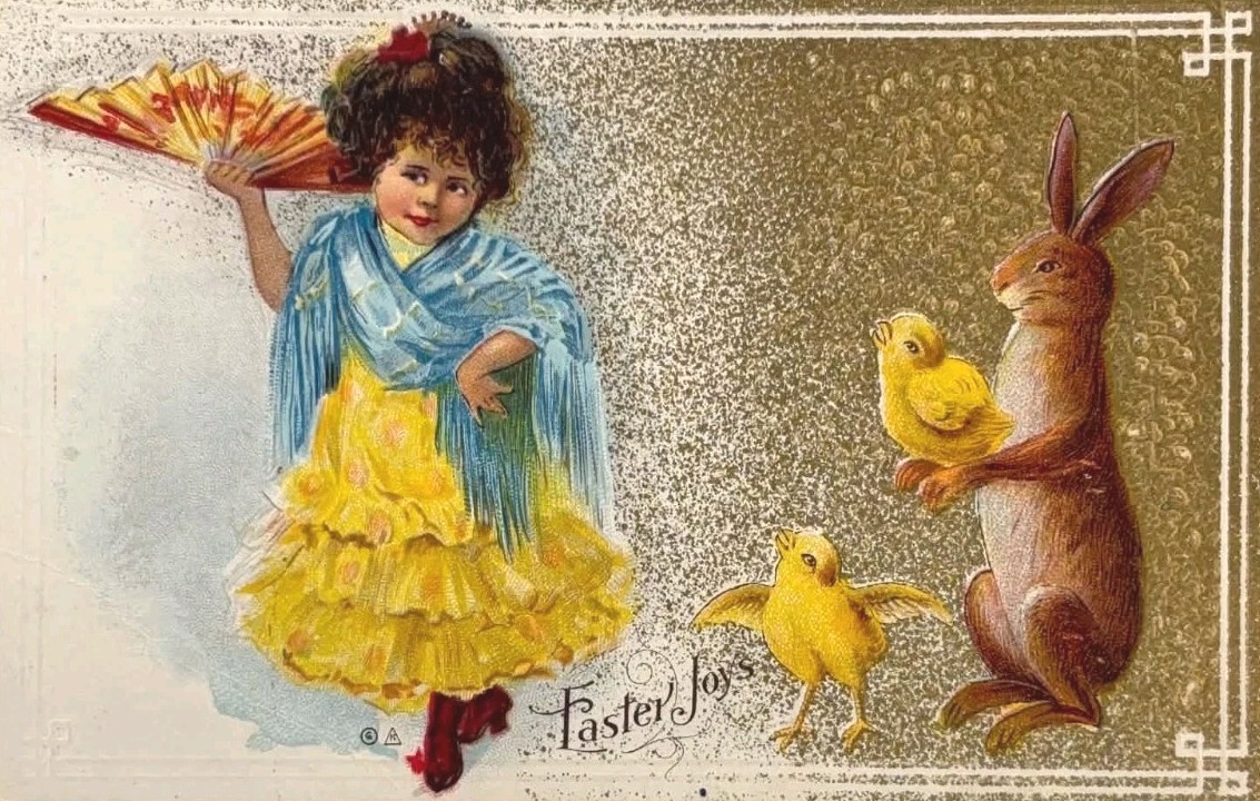 c1910 Easter Greetings Postcard – Easter Joys – E. Nash ~ #-9066