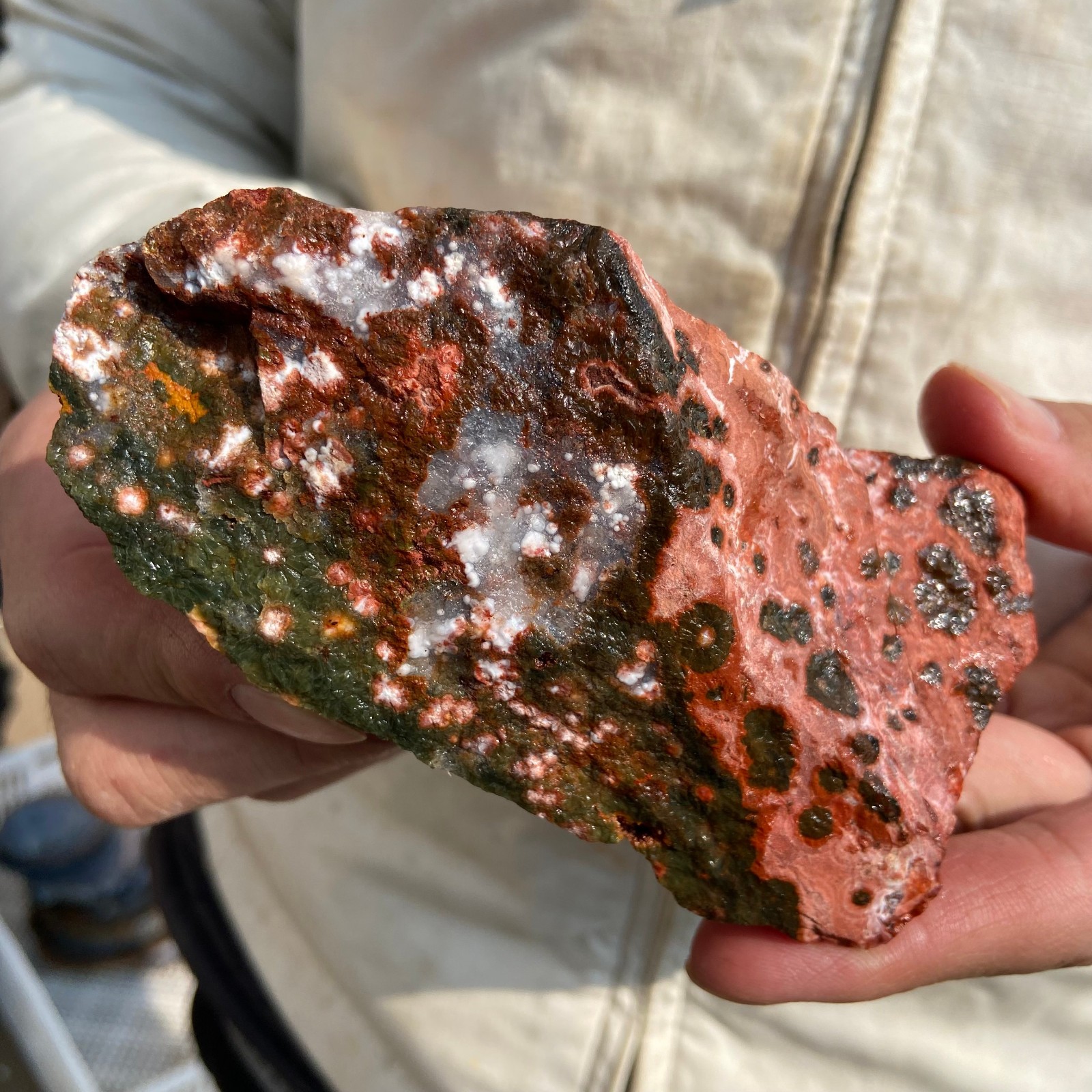 0.8lb Natural colourful ocean jasper raw stone crystal rough mineral specimen