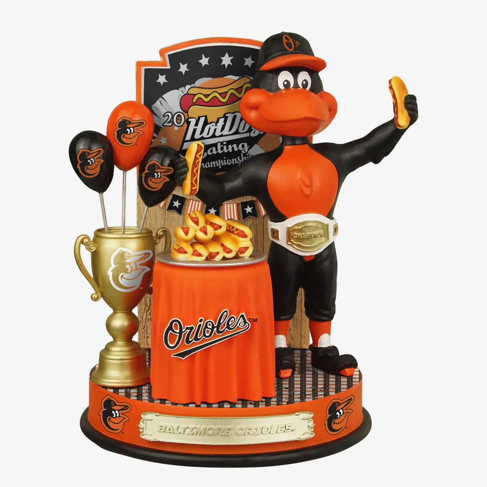 The Oriole Bird Baltimore Orioles Hot Dog Eating Contest Bobblehead MLB