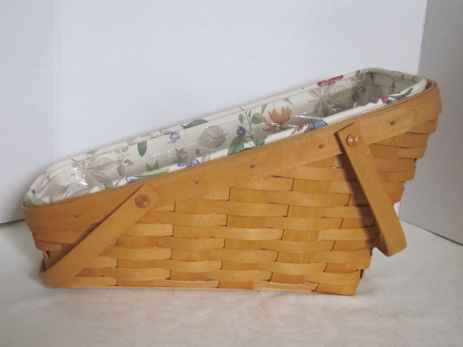 Longaberger 1998 Large Vegetable Basket + Protector + Liner ~ Produce