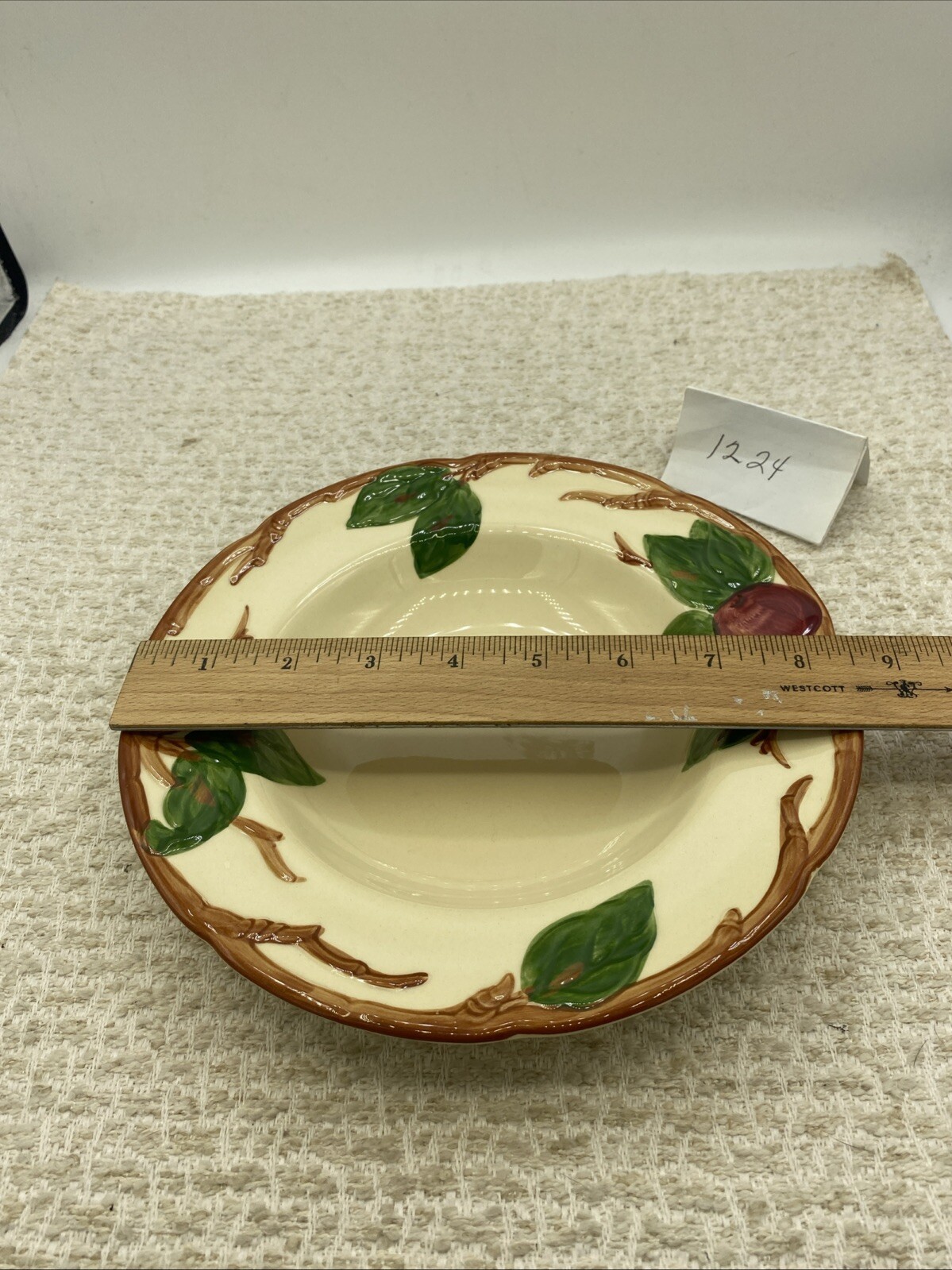Franciscan Earthenware Apple Ceramic Soup Bowl, 8.5” Diameter Made In USA