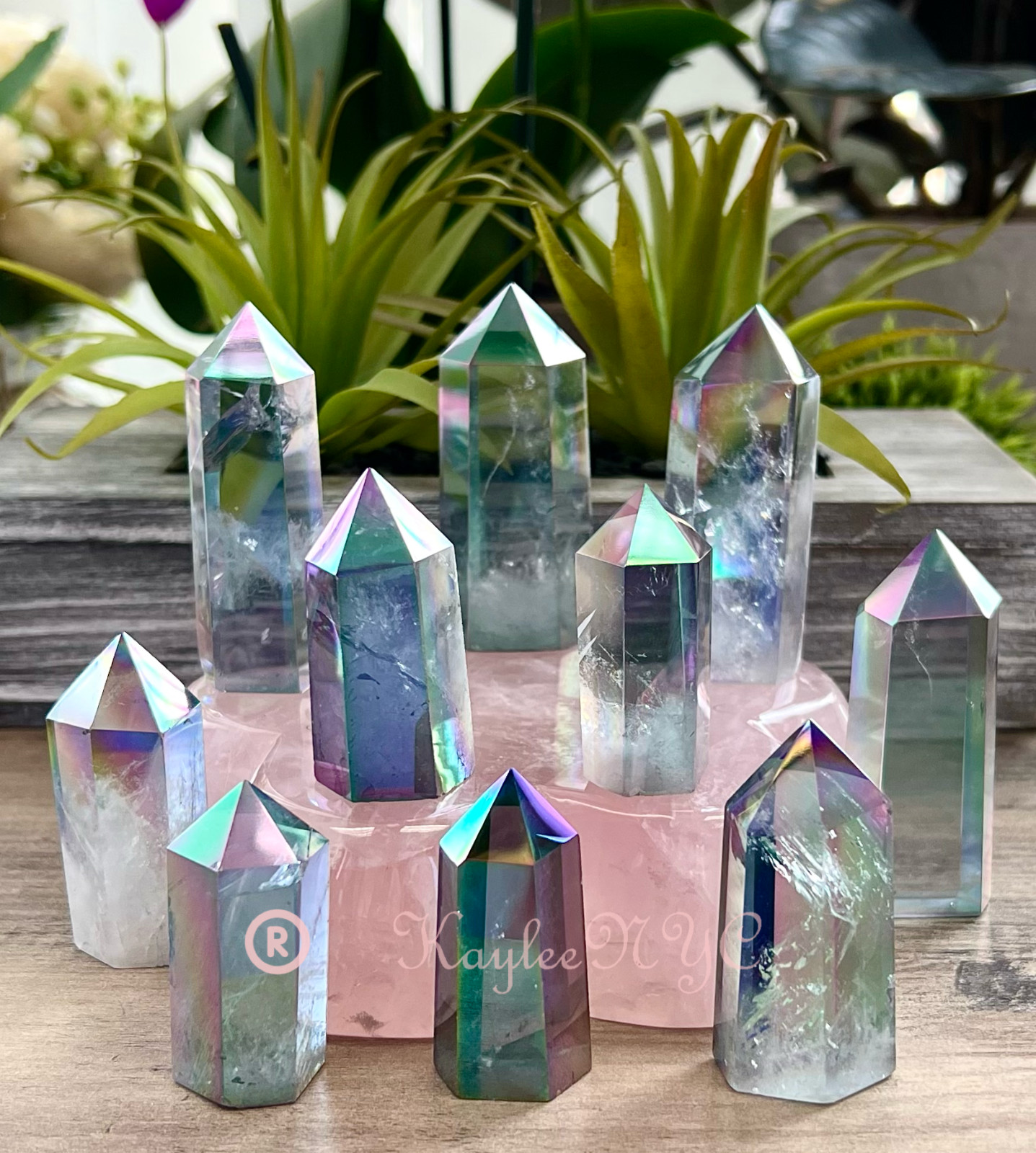 Wholesale Lot 1 Lb Tanzine Aura Clear Quartz Obelisk Tower Point Crystal Energy