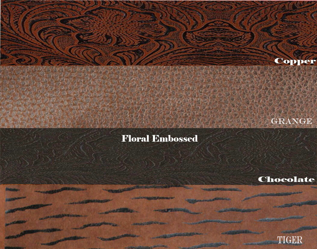 FAUX LEATHER Vinyl Fabric EMBOSSED Tooled Floral 54″ W handcaft Sold By the Yard