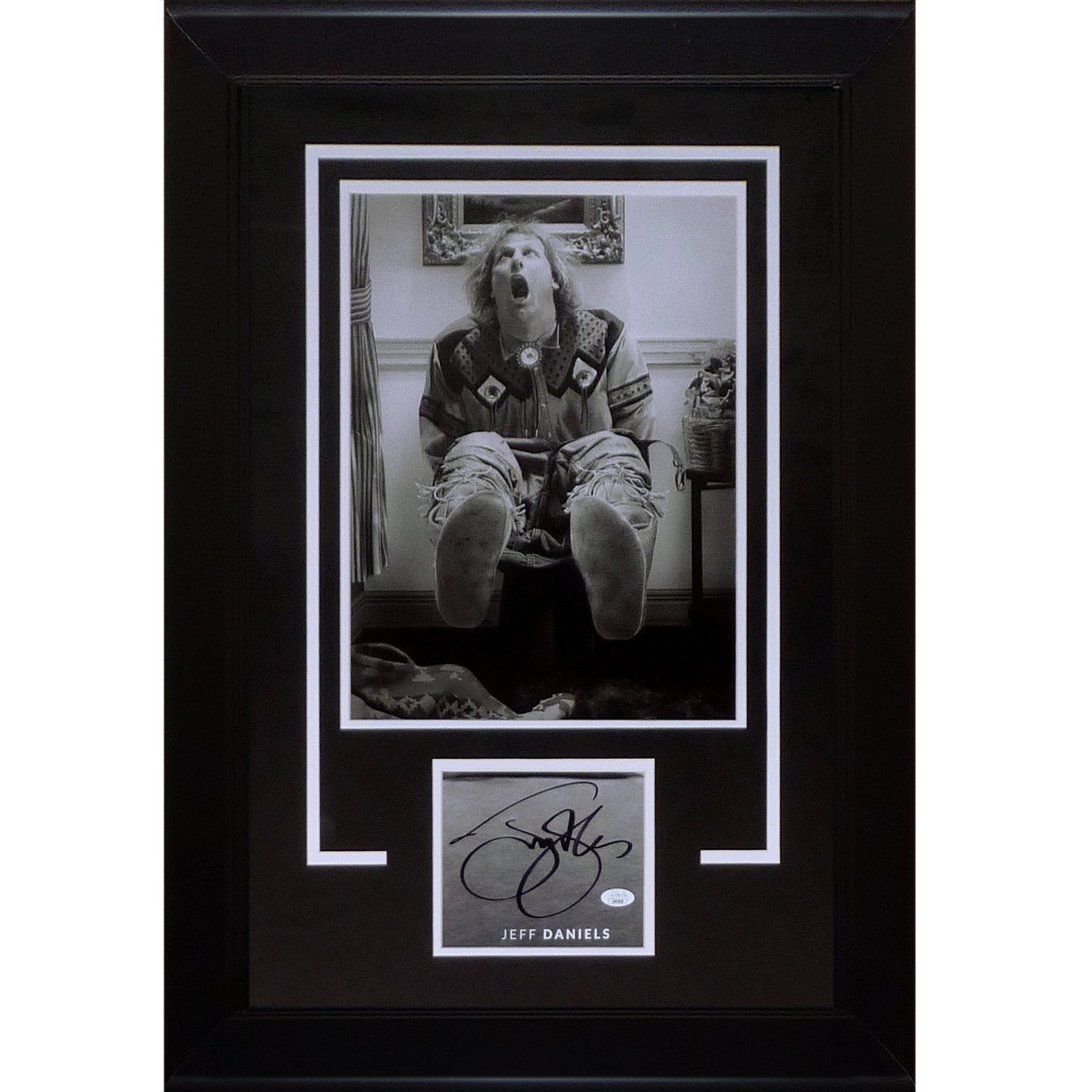 Jeff Daniels Autographed Dumb And Dumber (On Toilet Black and White) 11×14 Photo