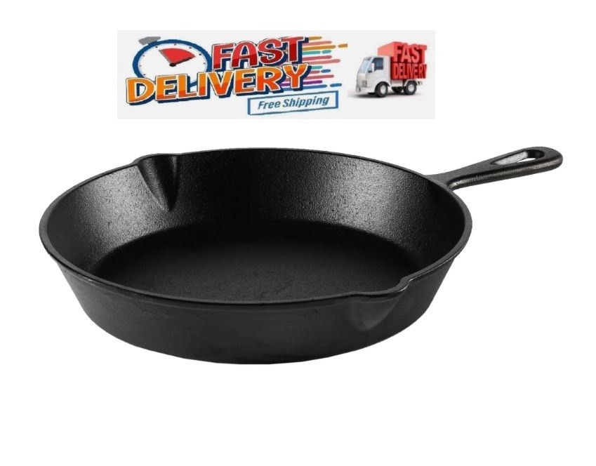 10 inch Pre-Seasoned Cast Iron Skillet with Handle