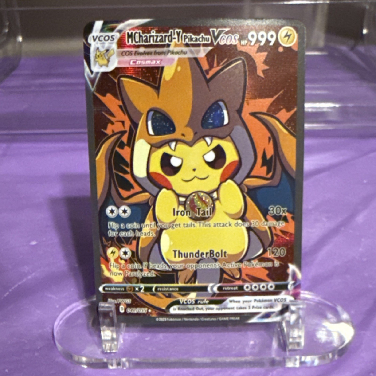 Pokémon MCharizard-Y Pikachu Cosmax Full Art Holo Card