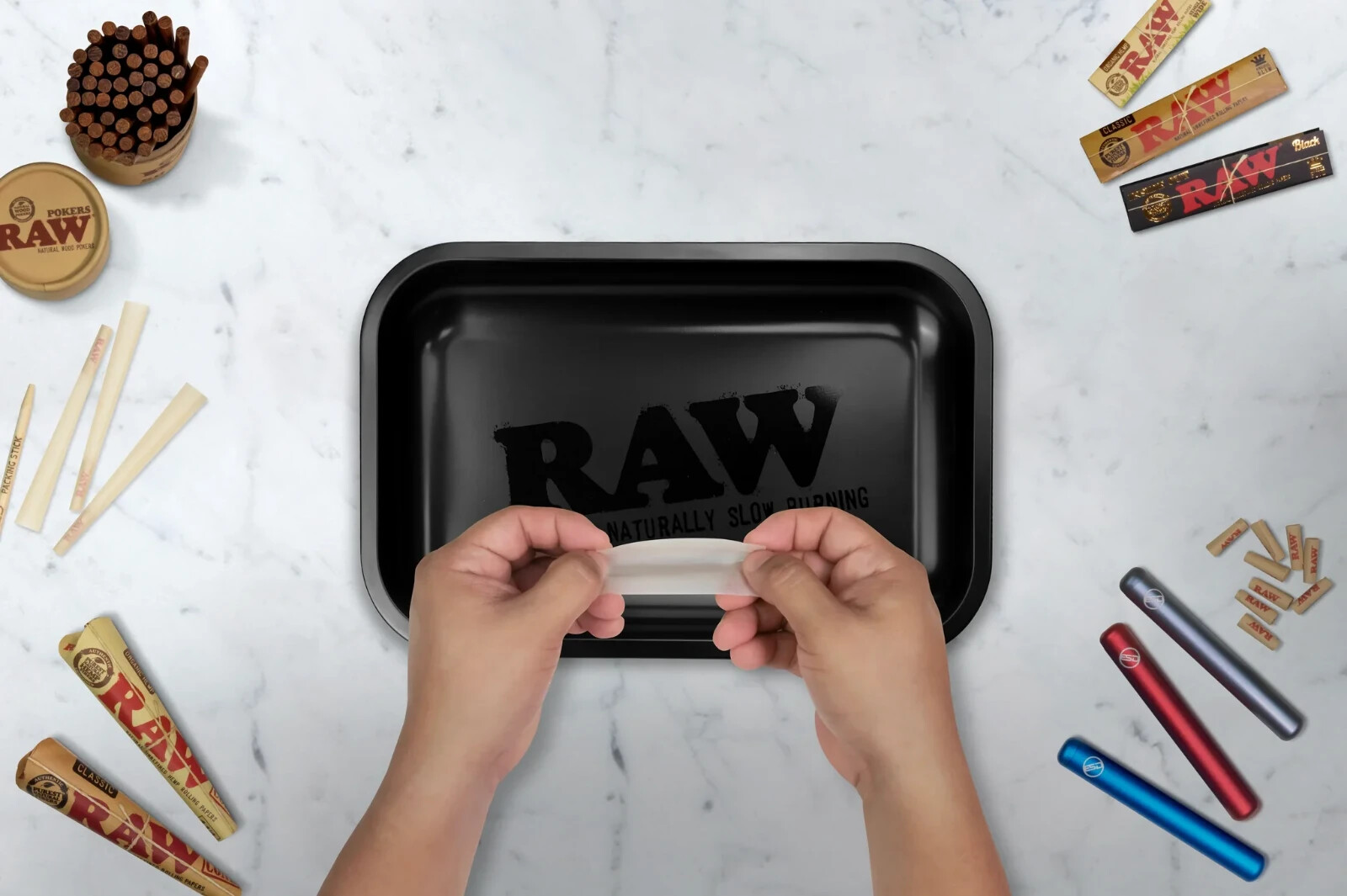 RAW Matte Black Small Rolling Tray
