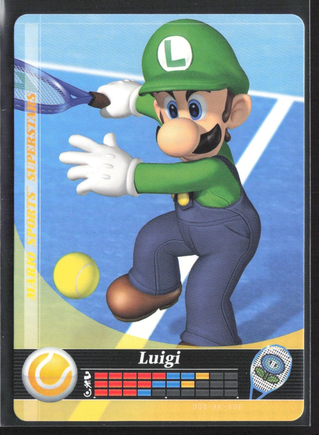 2017 Mario Sports Superstars Amiibo Card – #8 Luigi Tennis – Nintendo NM