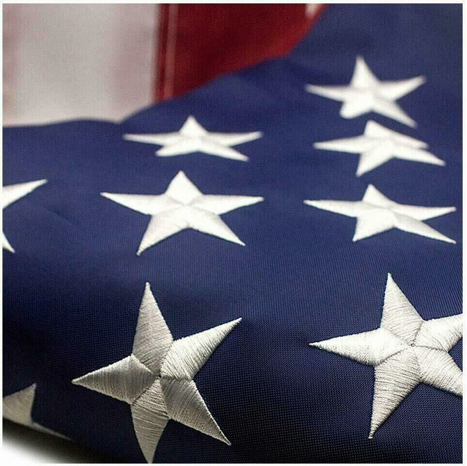 American Outdoor USA Flag 8×12 Ft UV Protected Embroidered Stars Sewn Stripes US