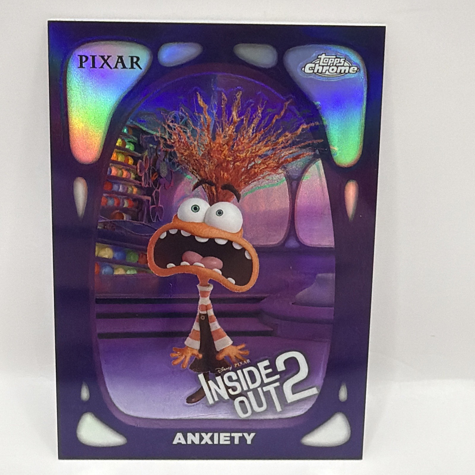 Anxiety Refractor 2024 Topps Chrome Disney Inside Out Headquarters HQ-6 Pixar 🔥