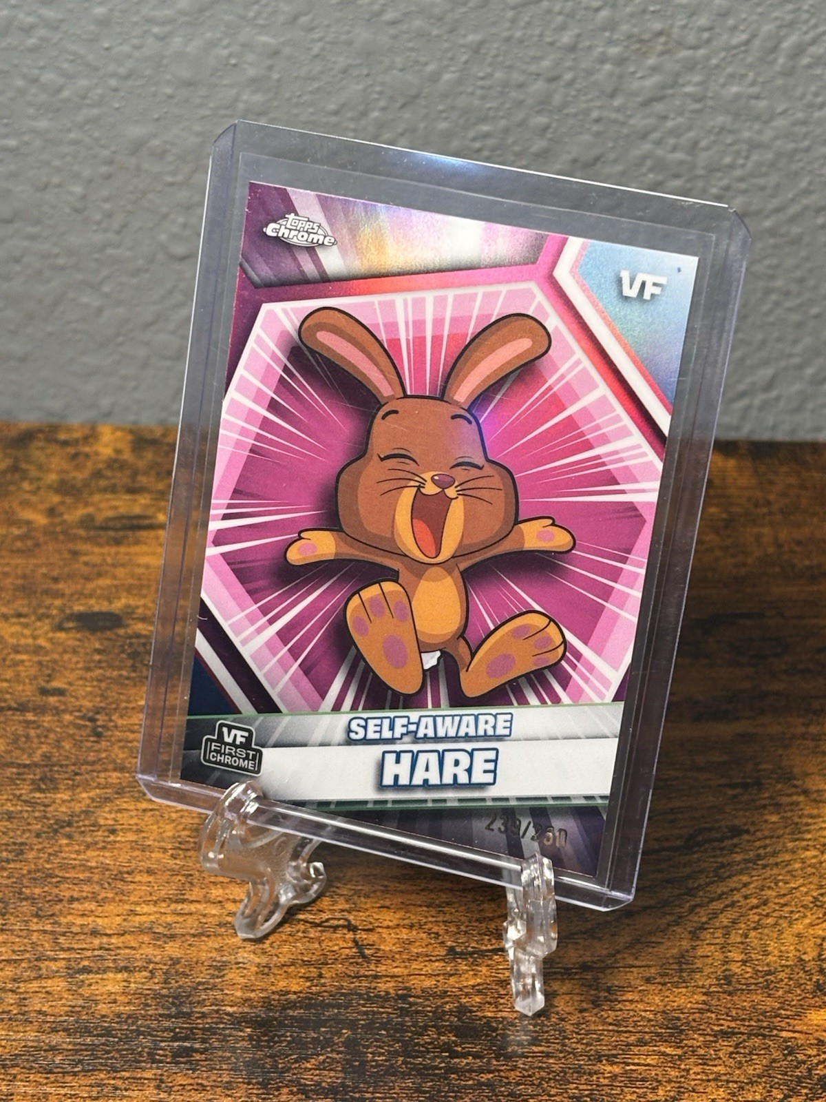 2026 Topps Chrome VeeFriends Self-Aware Hare Pink Refractor /250
