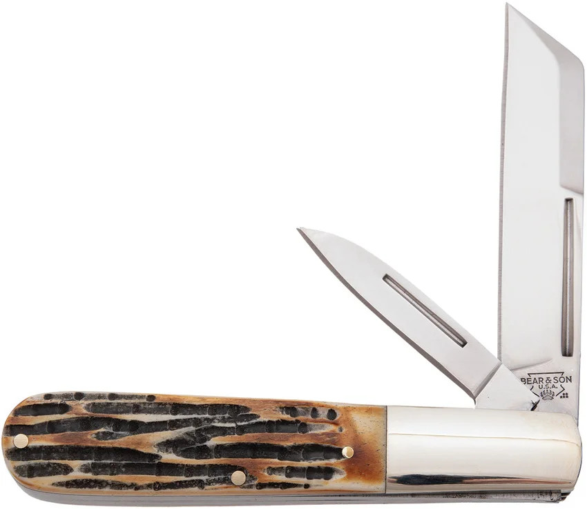 Bear & Son BC5280 Large Barlow Knife India Stag Bone Handle Quality Craftsmanshi