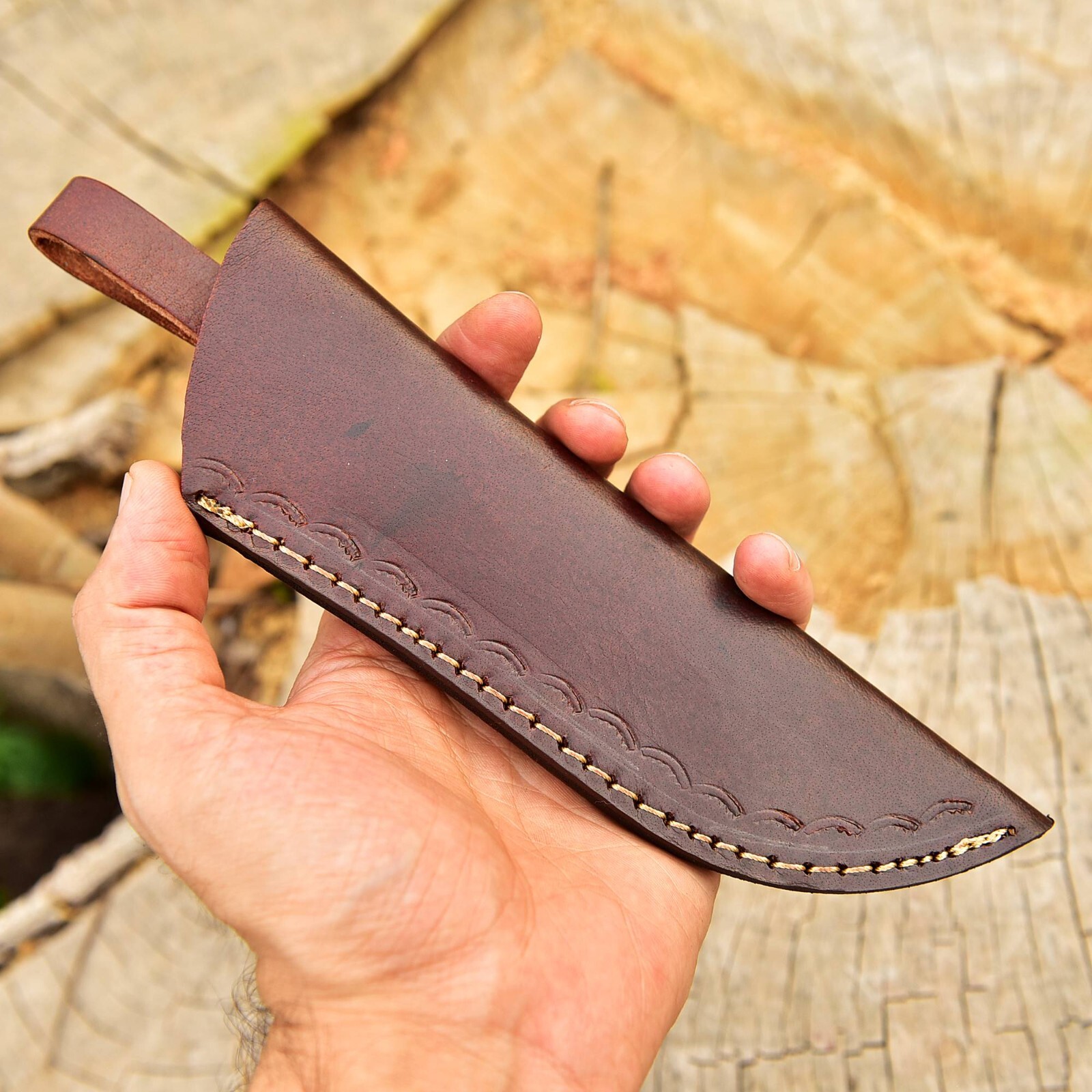 9’handmade fixed blade knife sheath hunting skinner blade knife leather sheath