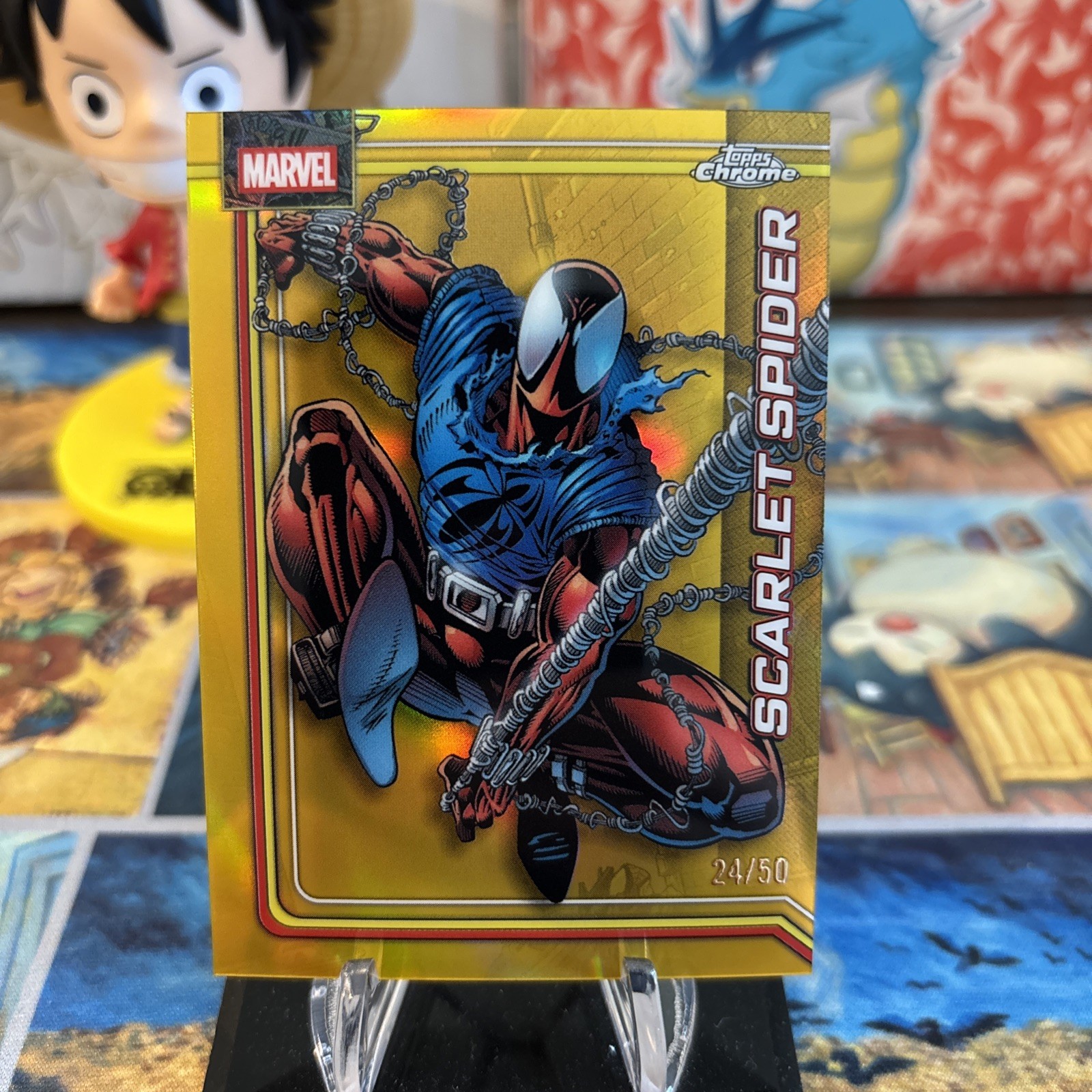 Scarlet Spider 2026 Topps Chrome Marvel Comics Gold Refractor 24/50