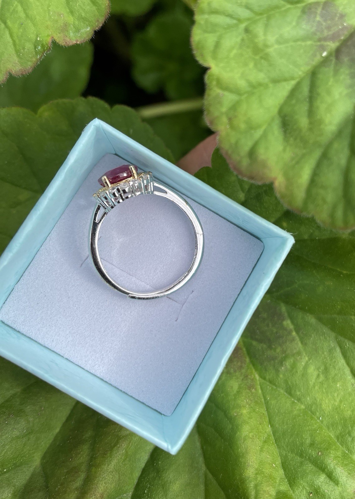Natural Ruby Oval Cut adjustable size Ring