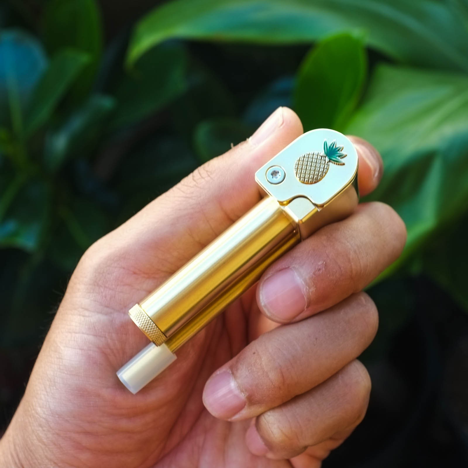 Pineapple Express Shaka Pipe Unique Brass All-in-One Stash & Poker Made in USA