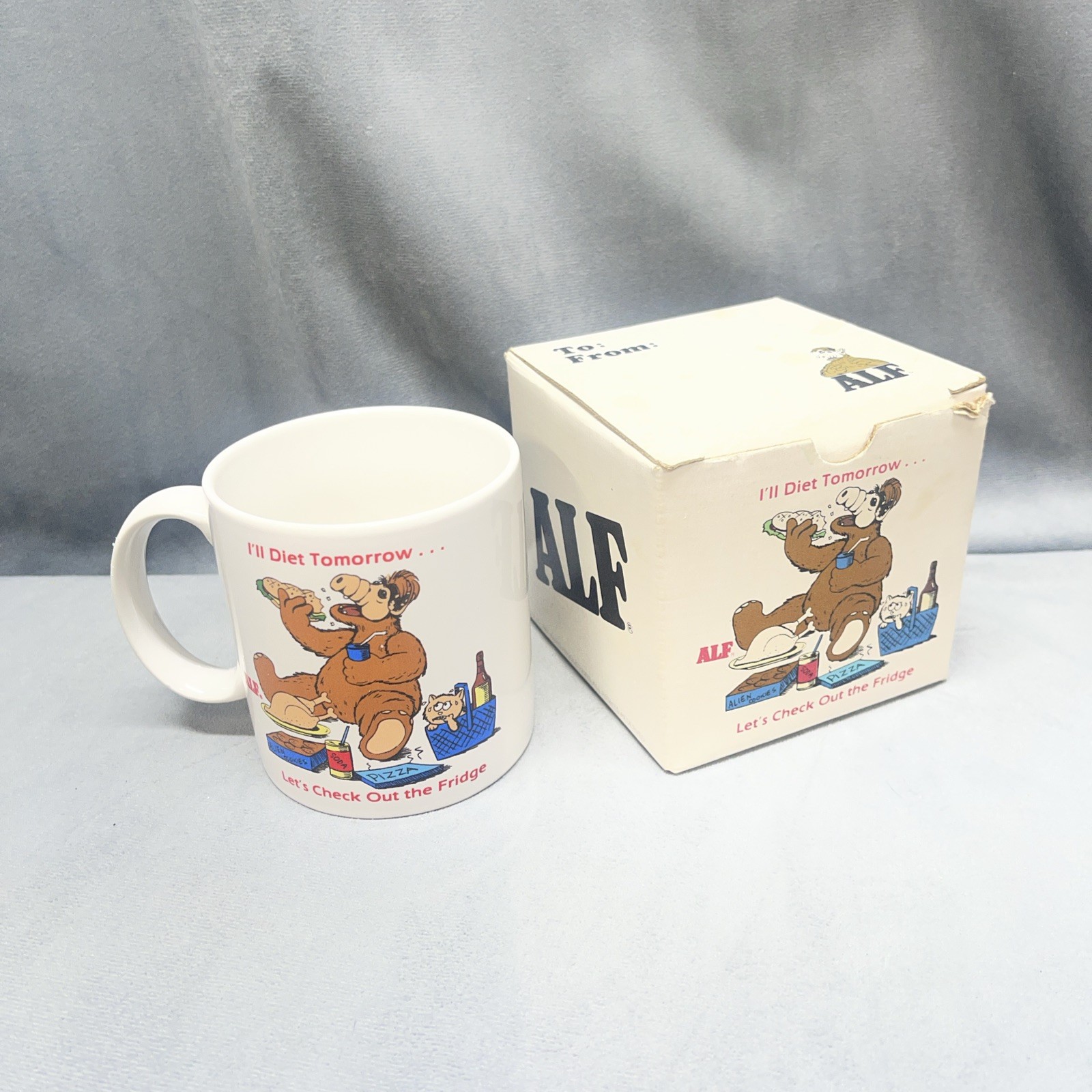 Vintage ALF “ I’ll Diet Tomorrow” Coffee Mug With Rare Original Box By Russ 80’s