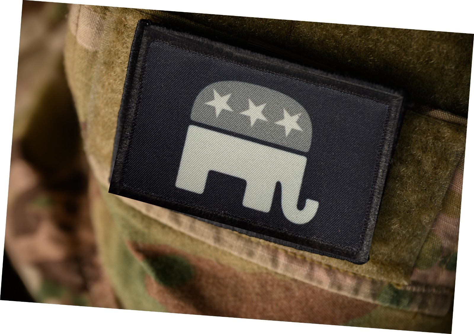 Subdued Republican Party Morale Patch, Patriotic Patriot Patch Made in the USA
