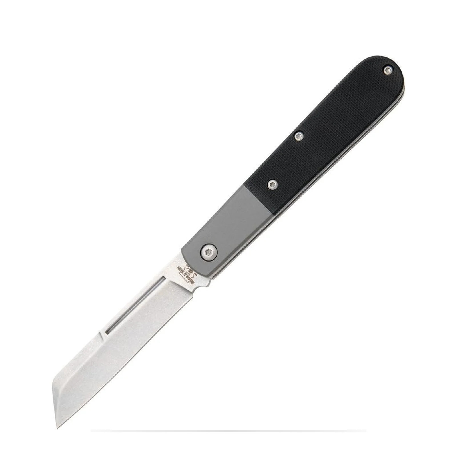 Bear & Son BCMG180 Modern Large Barlow Knife Black Handle Stainless Steel Blade
