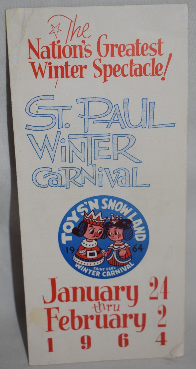 1964 St. Paul Winter Carnival Flyer Program Schedule of Events Toys ‘N’ Snowland