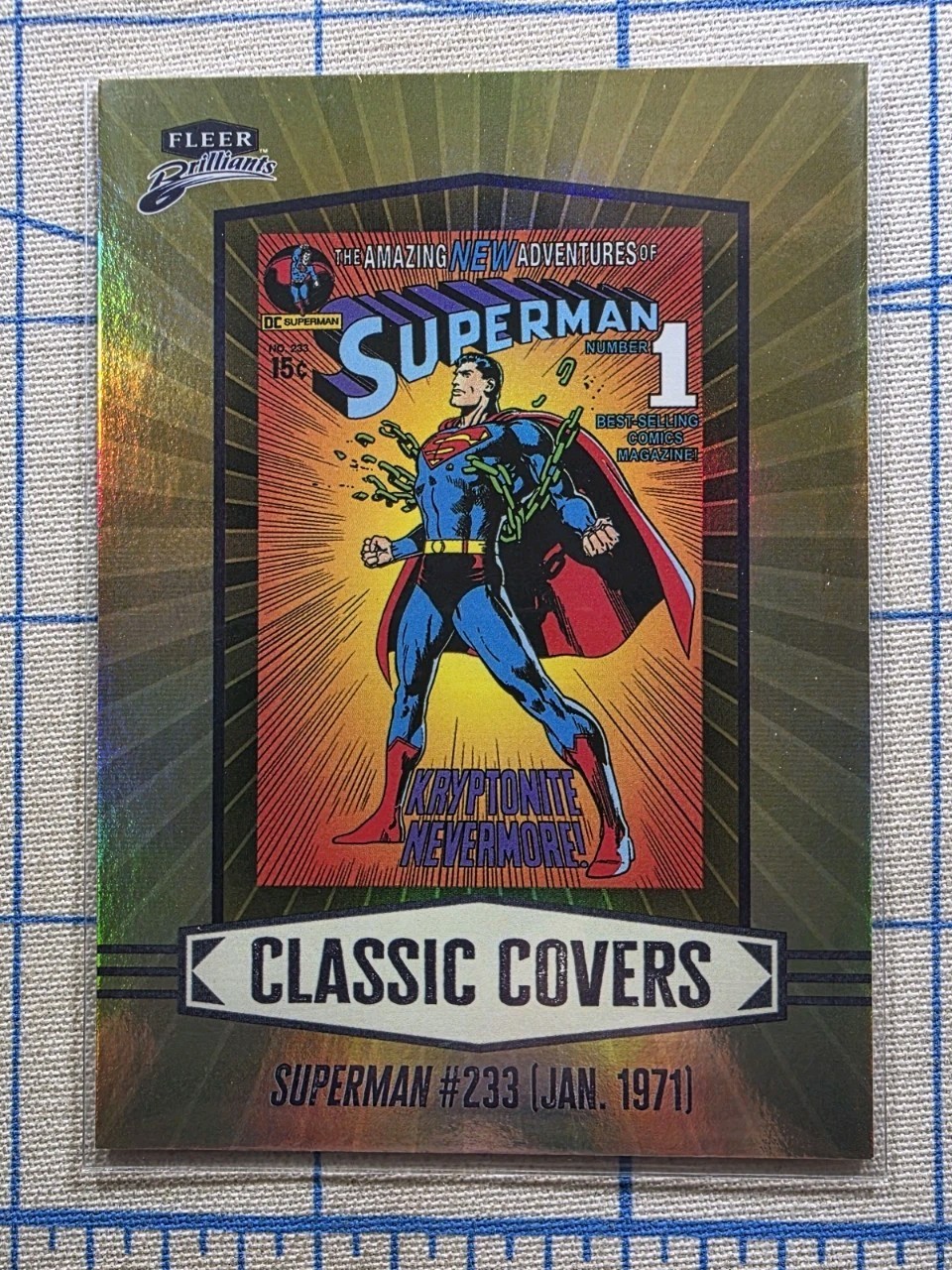 Fleer Brilliants – Superman #233 1971 CC-5 – Classic Covers – DC Comics Card