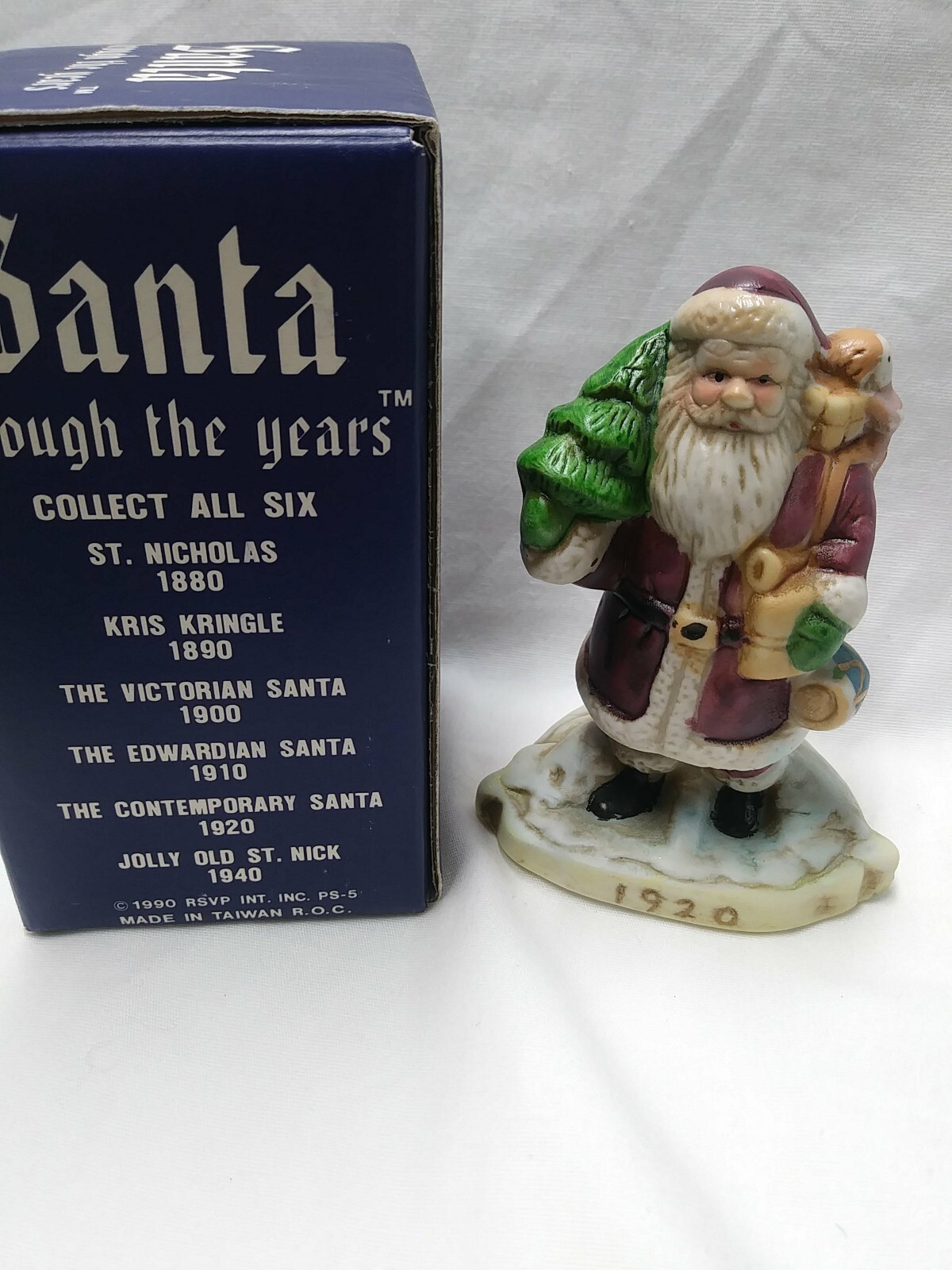 Santa Through The Years Contemporary Santa 1920 Christmas porcelain figure (1990