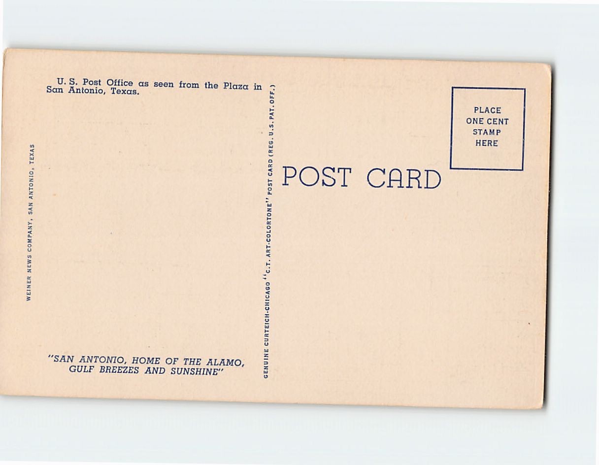 Postcard US Post Office San Antonio Texas USA