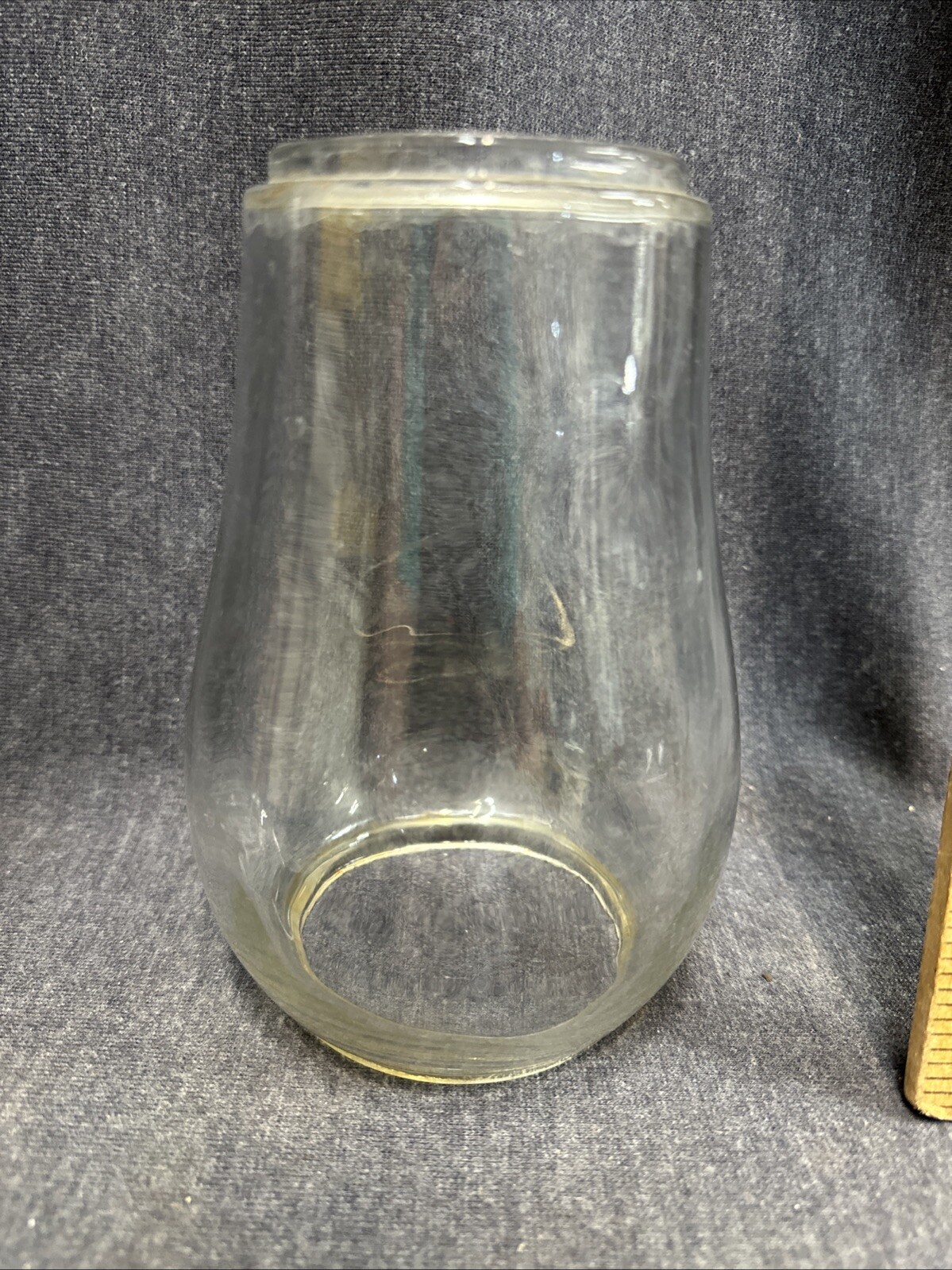 Vintage Used Old Clear Glass Unbranded Lantern Shade Lamp Globe