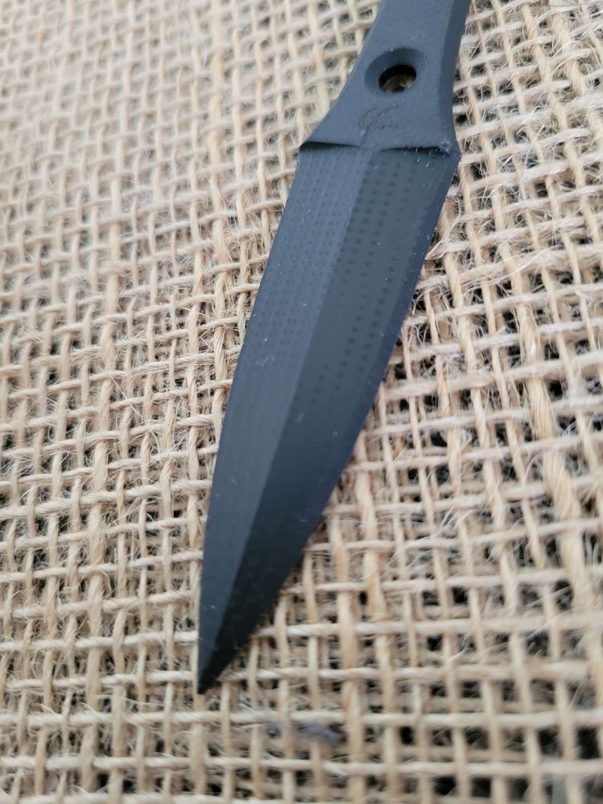 Fred Perrin Lapel Fixed Dagger 2.13″ Double Edge G10 One-Piece Construction