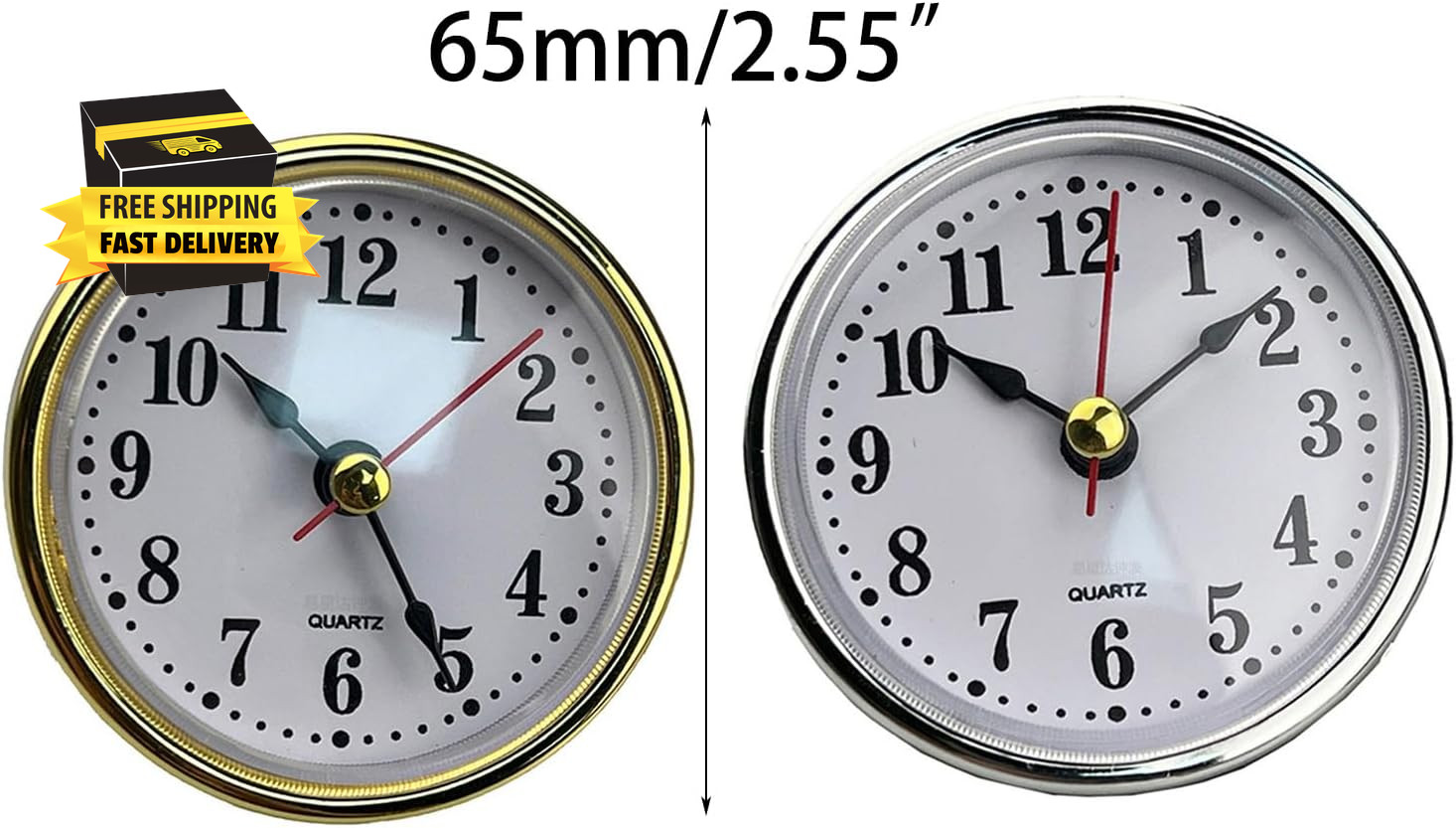 Mini Clock Insert round Clocks Movement 2-1/2 65Mm Diameter Clock Head Arabic Nu