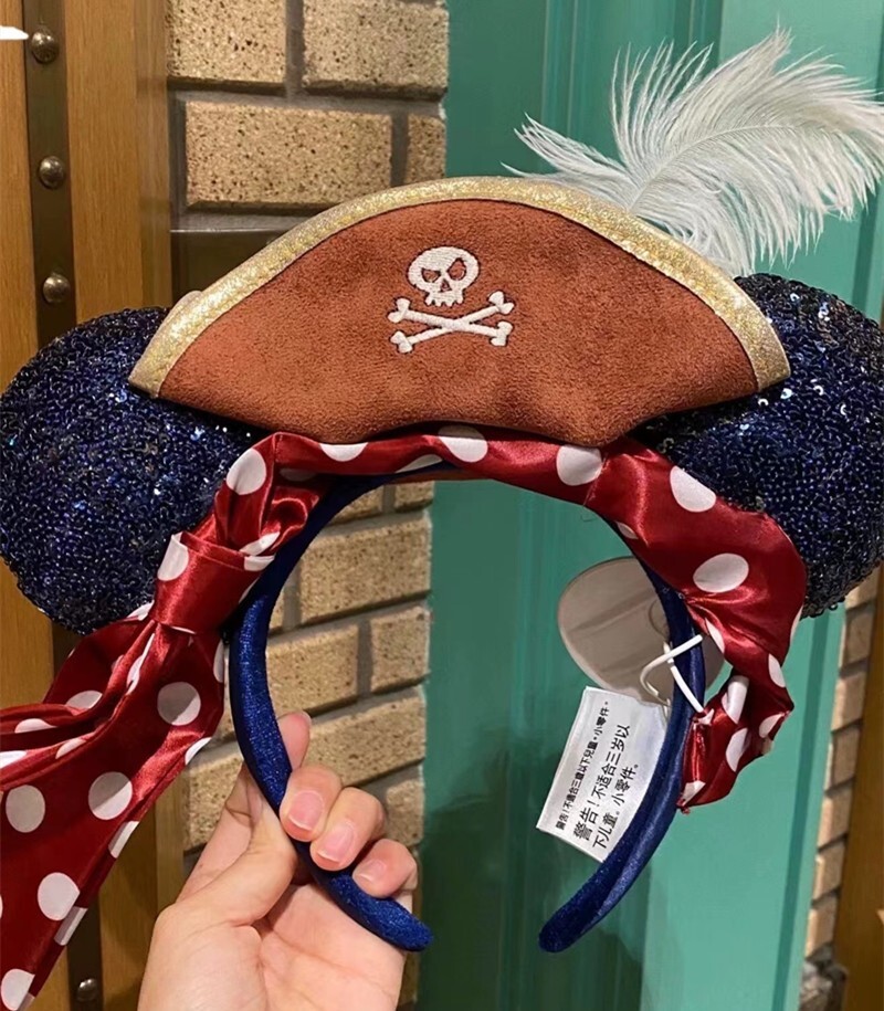 Authentic Disney Pirates Minnie Mouse Ear Headband Shanghai Disneyland 2024