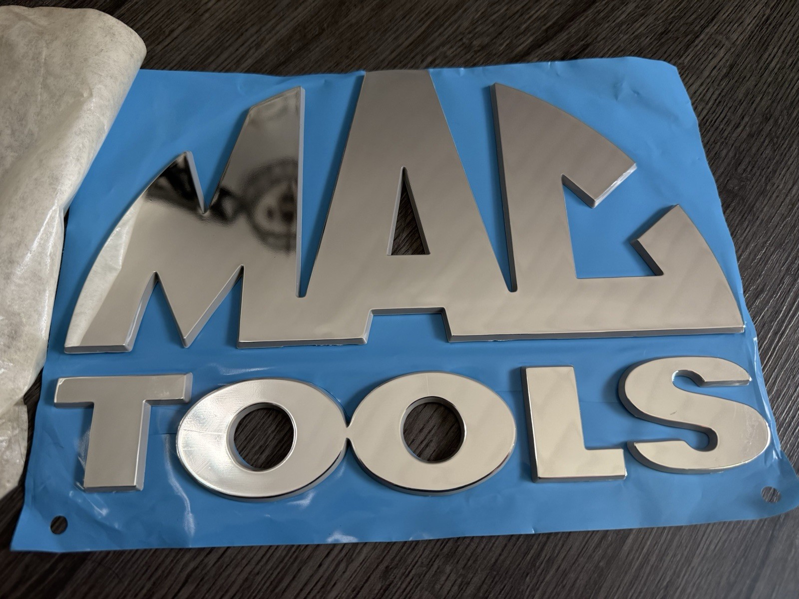 MAC TOOLS BOX EMBLEM REPLACEMENT EXTRA LARGE (10×8) INCH CROME FINISH
