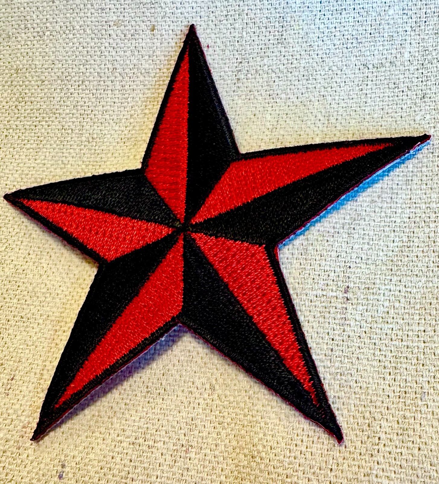NAUTICAL STAR PATCH iron-on embroidered BLACK RED NAVY SAILOR TATTOO SYMBOL new