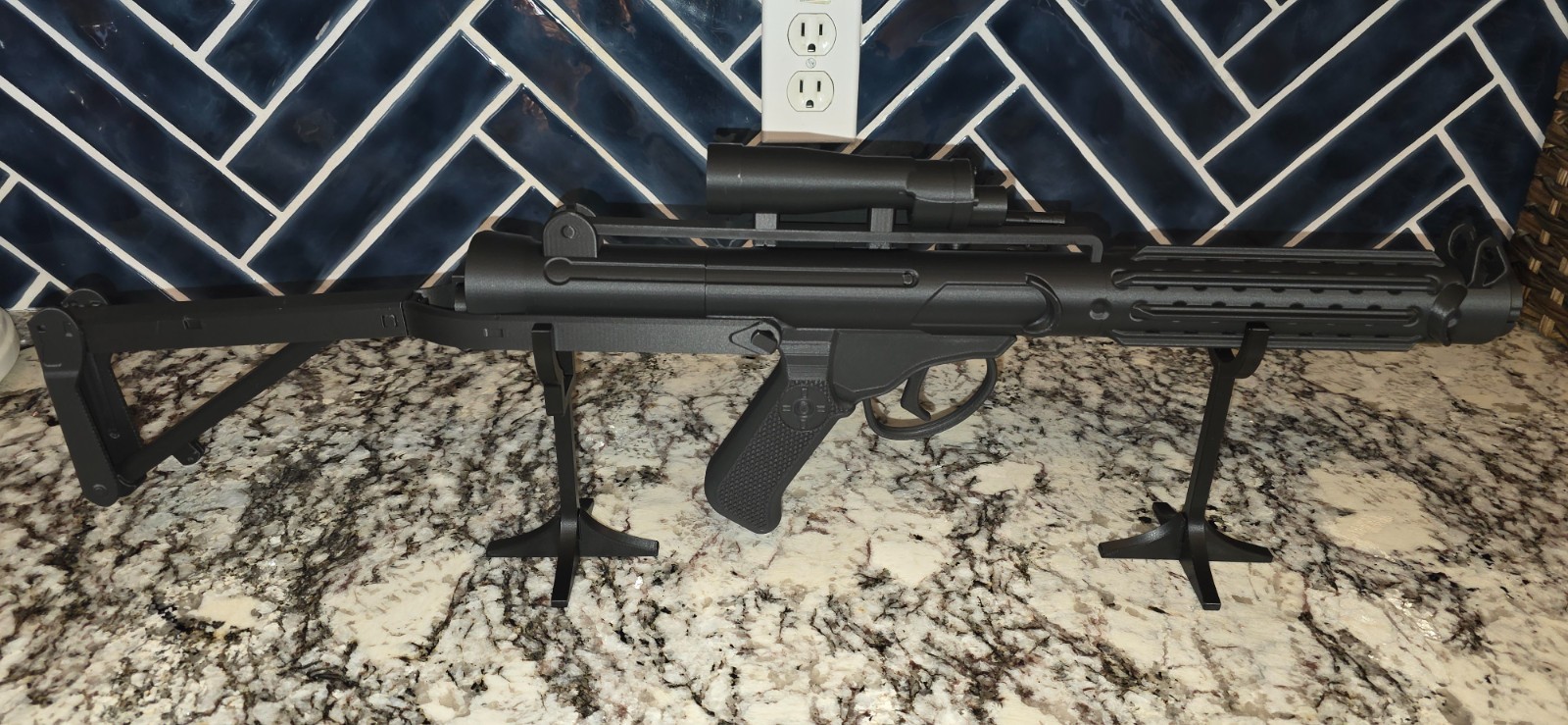 27″ BLACK Edition Stormtrooper E-11 Blaster Rifle ASSEMBLED VERSION | 3D Printed