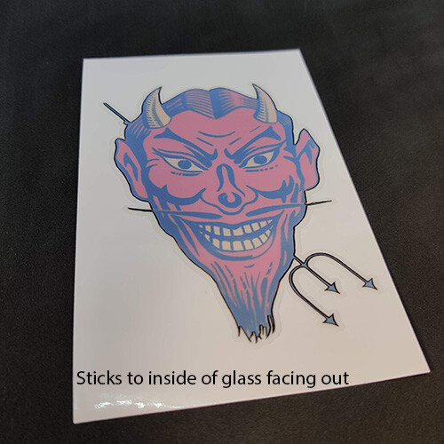 Retro Devil Sticker, INSIDE WINDOW / Glass, Hot Rod 1950’s Vintage Decal