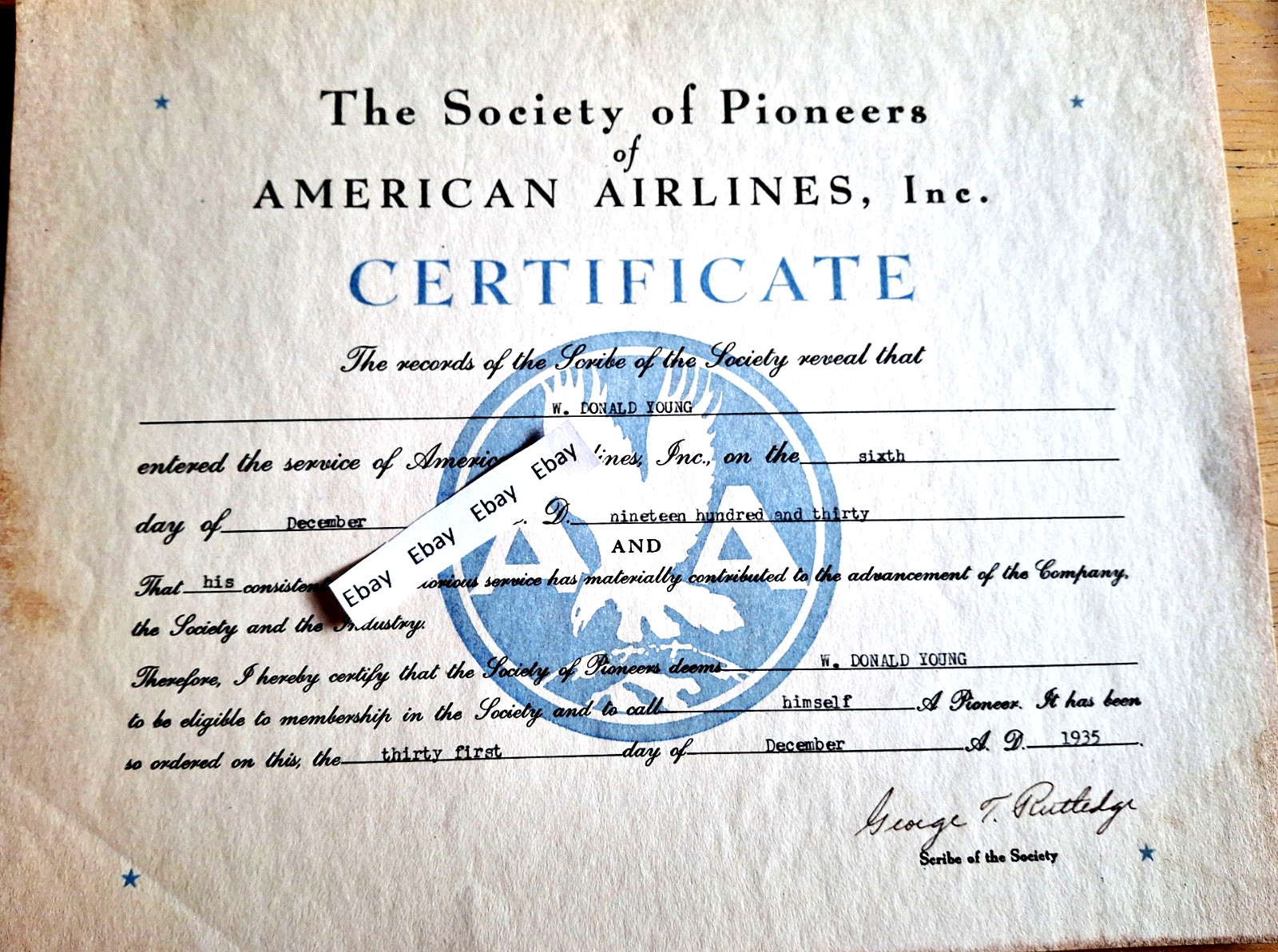 American Airways + American Airlines Society of Pioneers 1930-1935 VERY RARE