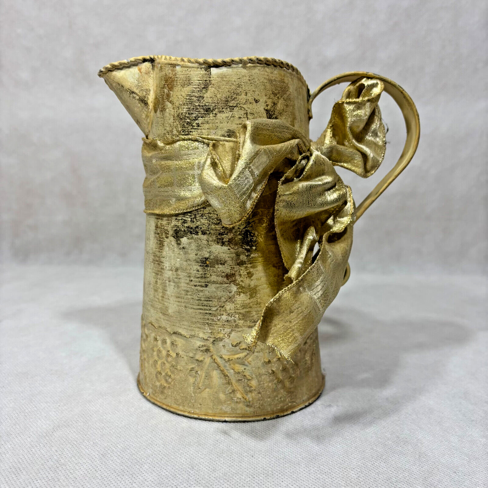 Hosley Classic Collection Decorative Pitcher 8.5″ Ribbon Gold Tone