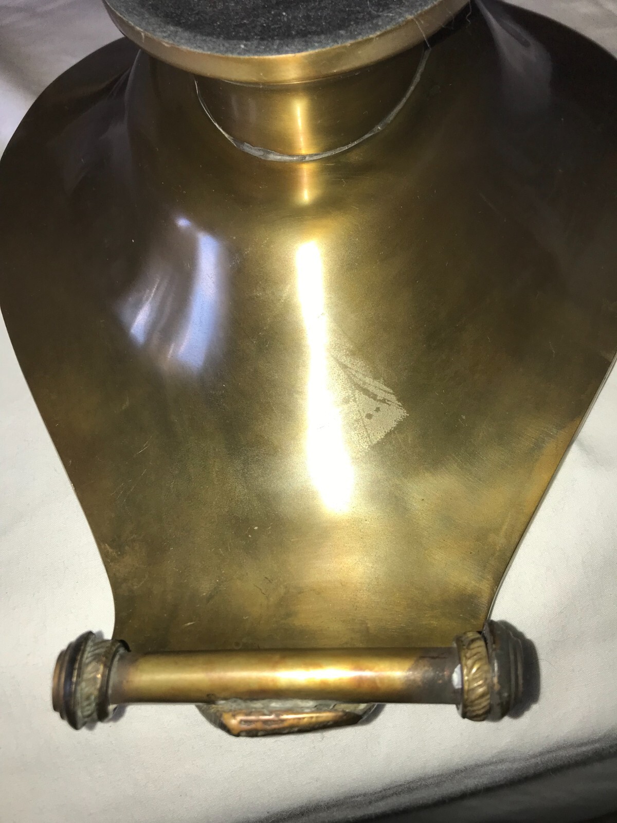DECORATIVE CRAFTS Inc INDIA Solid BRASS Double Tab Handle DISH Bowl PLATTER 15″L