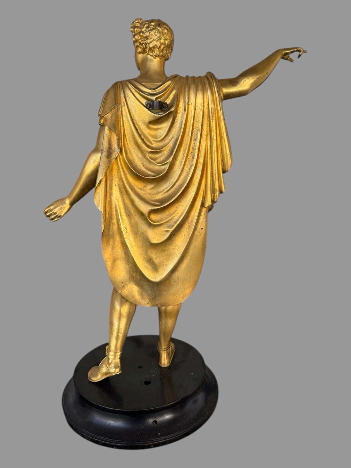 Antique Victorian 20″ Gilt Bronze Figural Sculpture Roman Emperor Augustus